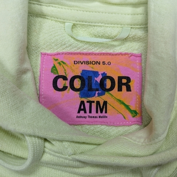 ATM Hoodie Men's XL Green Neon Cotton French Terry Anthony Thomas Melillo Raglan - Picture 4 of 8